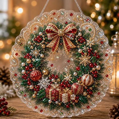 DIY Diamond Painting Christmas Hanging Ornament Kit - 3D Gem Santa, Snowman & Tree Decor