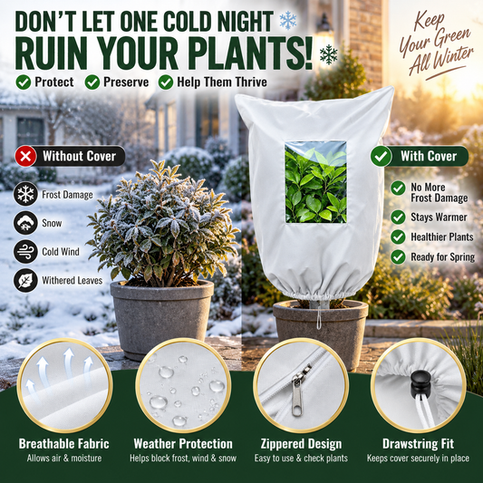 🌿 Winter Plant Protection Cover – Breathable Frost Shield For Shrubs & Young Trees
