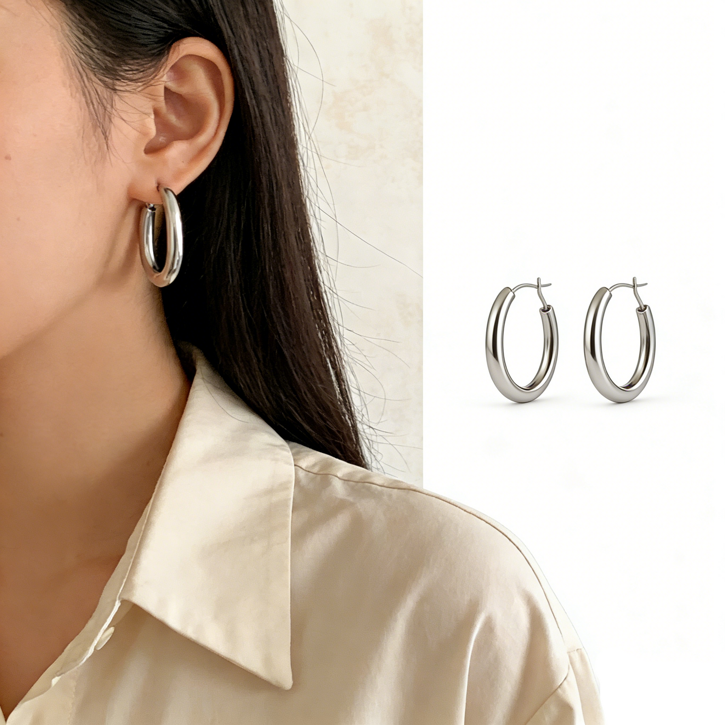 Minimalist Oval Hoops