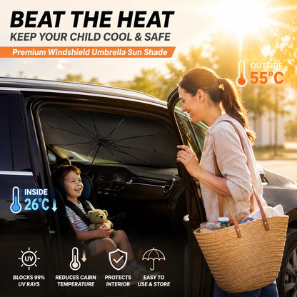 Car Windshield Sunshade Umbrella | Foldable UV Sun Shade for Cars
