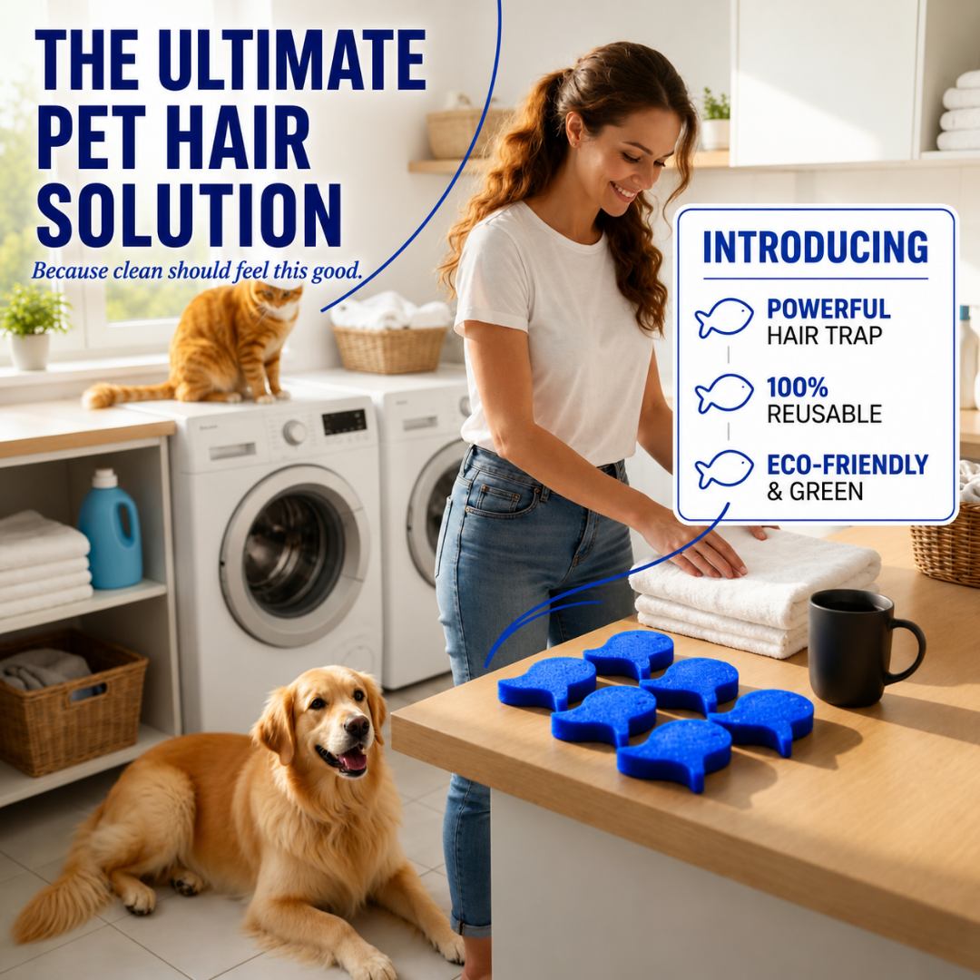 Reusable Pet Hair Removal Fish for Laundry - 5 Pack