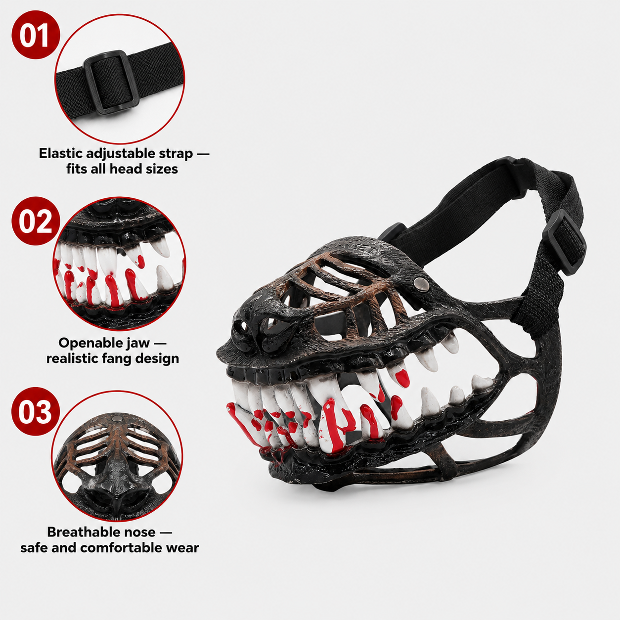 🐺 Halloween Monster Dog Costume Muzzle – Scary Latex Pet Party Accessory (📦Buy 2 Free Shipping)