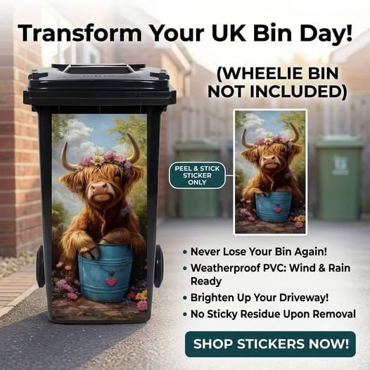Creative Trash Can Sticker with Colourful Cartoon✨——Make Your Bin Stand Out On The Kerb