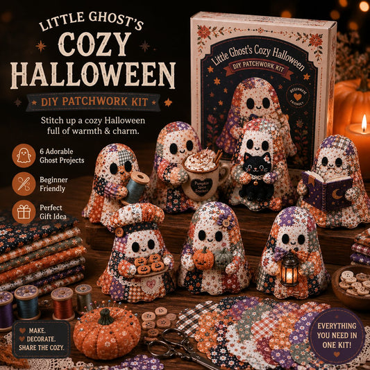 Beginner-Friendly👻Little Ghost's Cozy Halloween DIY Patchwork Kit