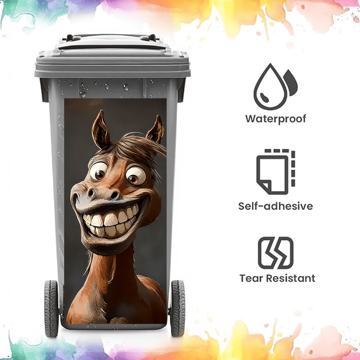 Creative Trash Can Sticker with Colourful Cartoon✨——Make Your Bin Stand Out On The Kerb