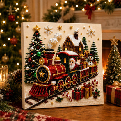 🎅 🎄 3D Pearl Christmas Diamond Painting Kit – Festive DIY Wall Art