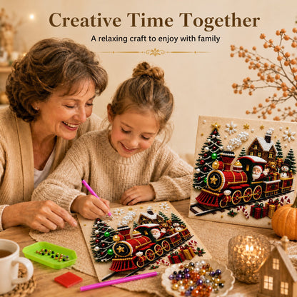 🎅 🎄 3D Pearl Christmas Diamond Painting Kit – Festive DIY Wall Art