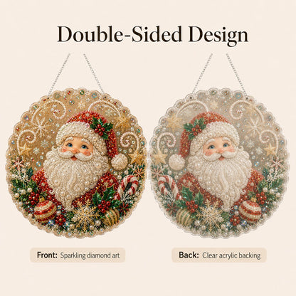DIY Diamond Painting Christmas Hanging Ornament Kit - 3D Gem Santa, Snowman & Tree Decor