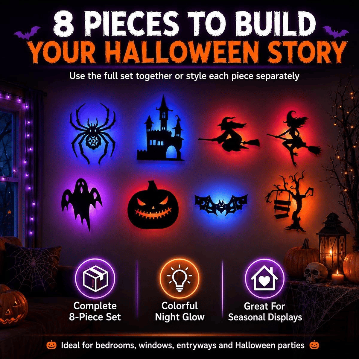 🎃 Transform Your Home With Halloween LED Silhouette Wall Lights