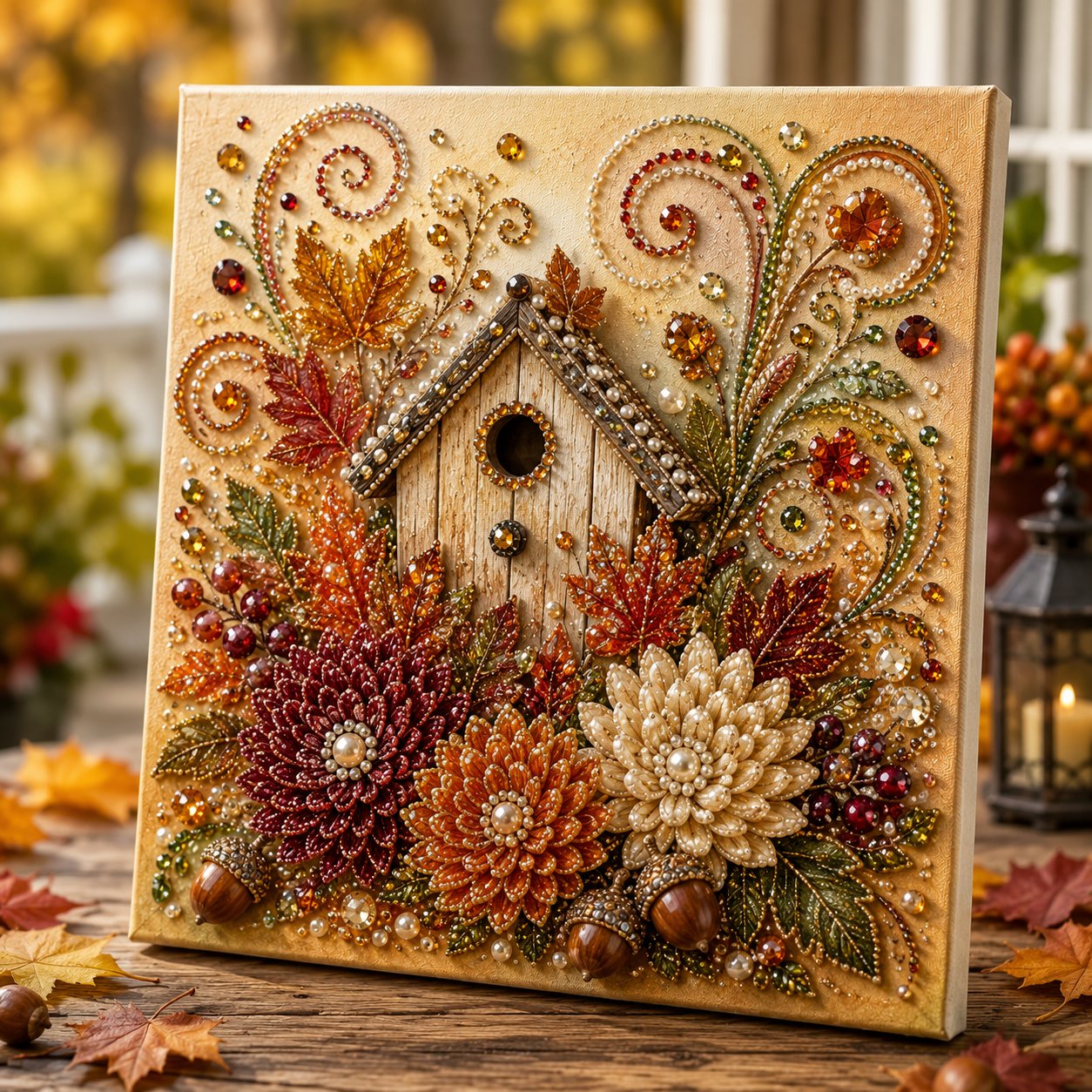 🍂✨Autumn Pearl Painting Kit - Relaxing DIY Craft to Create Sparkling Fall Artwork