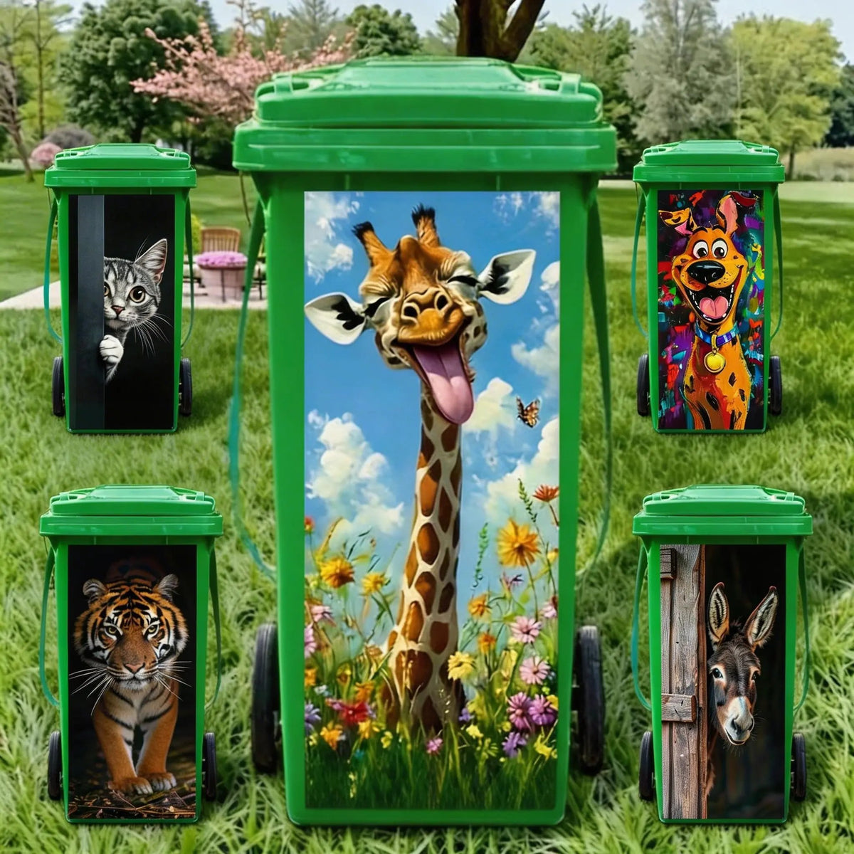 Creative Trash Can Sticker with Colourful Cartoon✨——Make Your Bin Stand Out On The Kerb