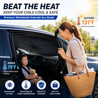 Car Windshield Sunshade Umbrella | Foldable UV Sun Shade for Cars