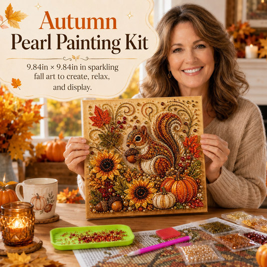 🍂✨Autumn Pearl Painting Kit - Relaxing DIY Craft to Create Sparkling Fall Artwork