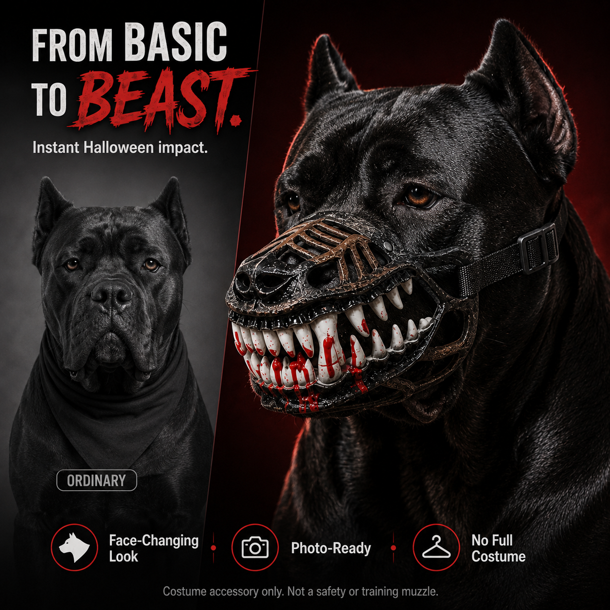 🐺 Halloween Monster Dog Costume Muzzle – Scary Latex Pet Party Accessory (📦Buy 2 Free Shipping)