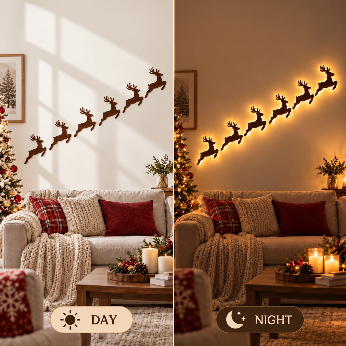 🎄 LED Reindeer Wall Decorations - ✨Festive Christmas Lighting  (📦Buy 2 Free Shipping)