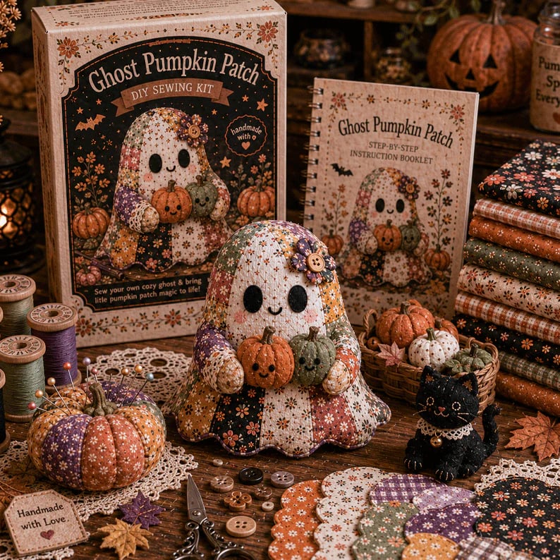Little Ghost Cozy Halloween DIY Sewing Kit