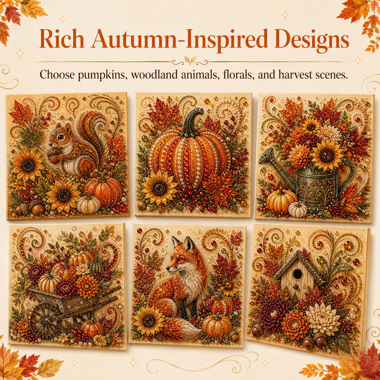 🍂✨Autumn Pearl Painting Kit - Relaxing DIY Craft to Create Sparkling Fall Artwork