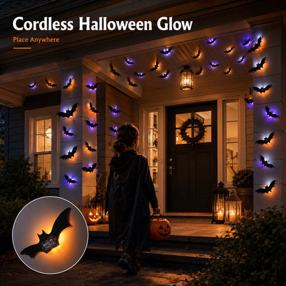 LED Bat Swarm Lights – Glowing Halloween Wall Decor