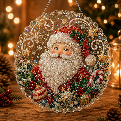 DIY Diamond Painting Christmas Hanging Ornament Kit - 3D Gem Santa, Snowman & Tree Decor