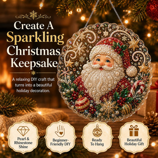 DIY Diamond Painting Christmas Hanging Ornament Kit - 3D Gem Santa, Snowman & Tree Decor