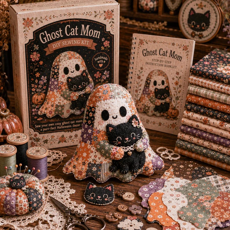 Little Ghost Cozy Halloween DIY Sewing Kit