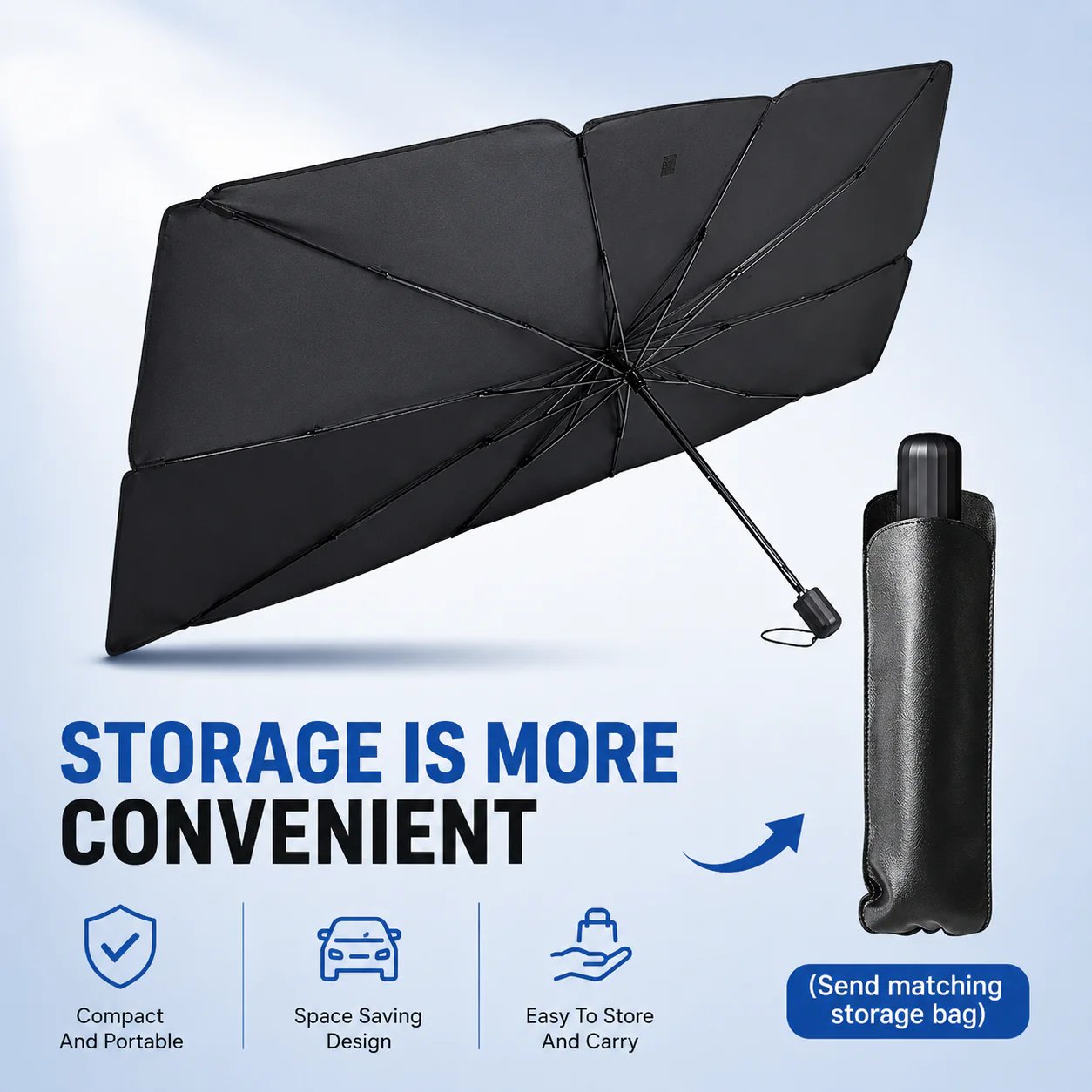 Car Windshield Sunshade Umbrella | Foldable UV Sun Shade for Cars