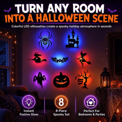 🎃 Transform Your Home With Halloween LED Silhouette Wall Lights