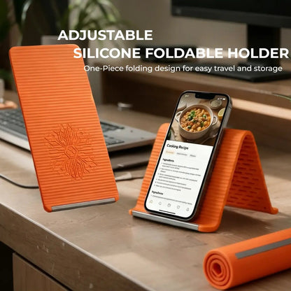 Foldable Silicone Aluminum Holder - Ergonomic Flex-Stand for All Devices