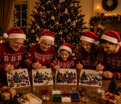 🎅 🎄 3D Pearl Christmas Diamond Painting Kit – Festive DIY Wall Art
