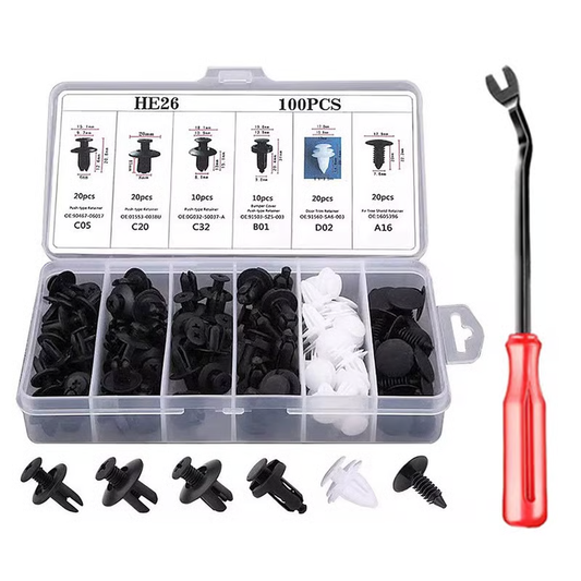 100-Piece Universal Car Clip Set + FREE Tool