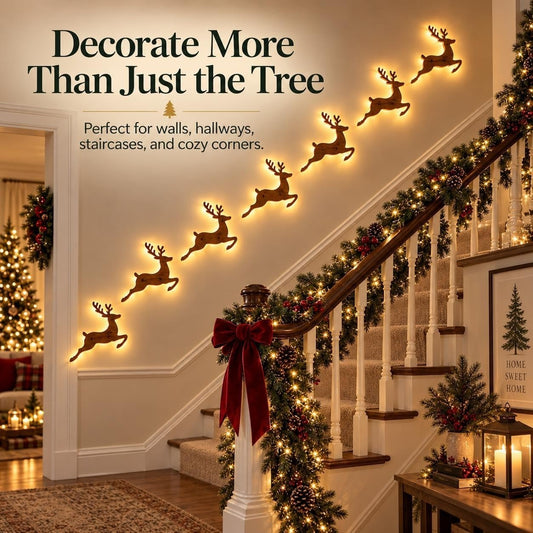 🎄 LED Reindeer Wall Decorations - ✨Festive Christmas Lighting  (📦Buy 2 Free Shipping)