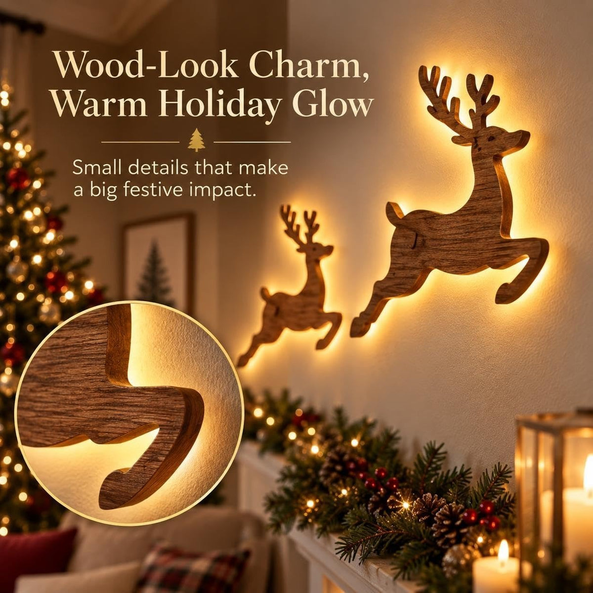 🎄 LED Reindeer Wall Decorations - ✨Festive Christmas Lighting  (📦Buy 2 Free Shipping)