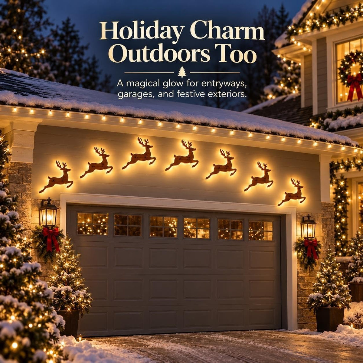 🎄 LED Reindeer Wall Decorations - ✨Festive Christmas Lighting  (📦Buy 2 Free Shipping)