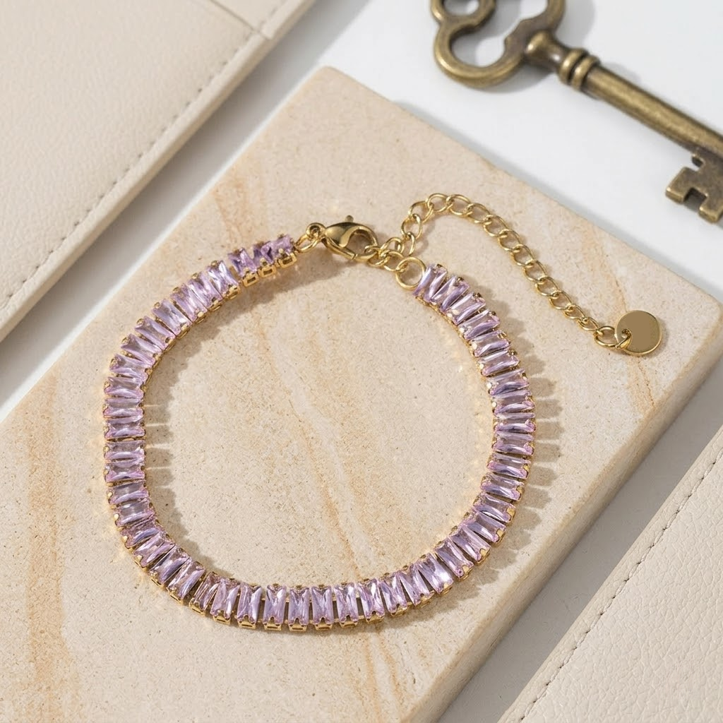 Square Cut Crystal Bracelet